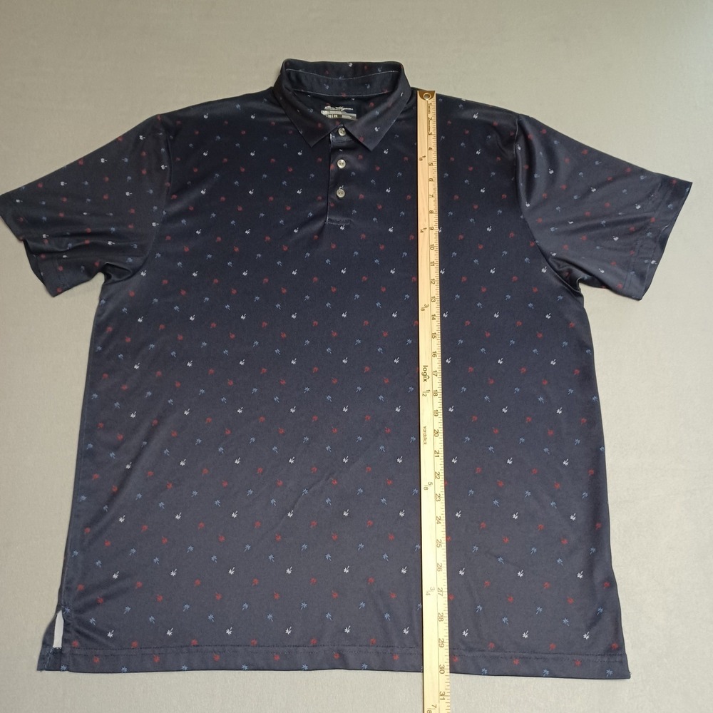 Ben Hogan Performance Mens XL Navy Palm Tree Print Golf Polo Shirt WT5661 - Picture 4 of 11
